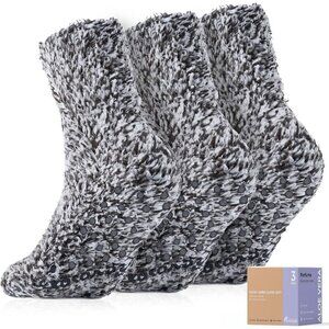 🆕Fuzzy Socks with Grips for Women Non Slip Hospital Crew Cozy Socks